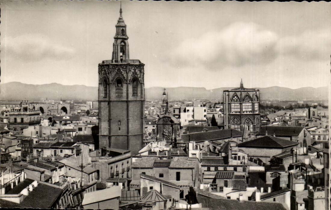 Espana Spain Espagne Valencia CPA Miguelete Panoramica 