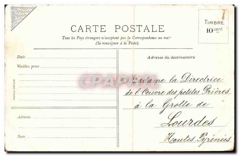Lourdes CPA La basilique et le Gave — Verso