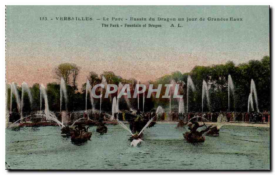 Versailles CPA Le parc Bassin du Dragon un jour de grandes eaux 
