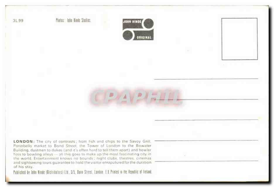 Grande Bretagne London londres CPM Greetings — Rückseite