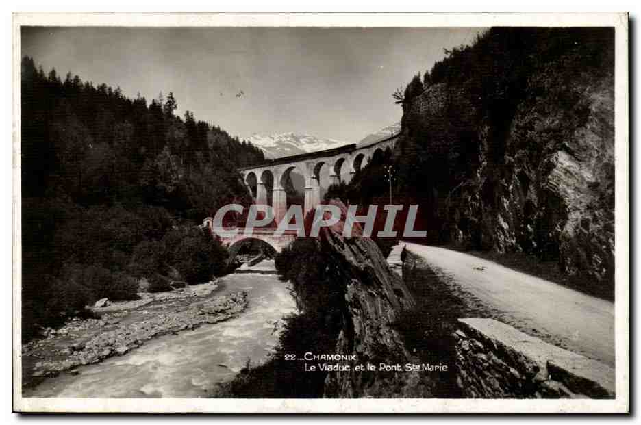 Chamonix CPA Le viaduc et le pont Ste Marie