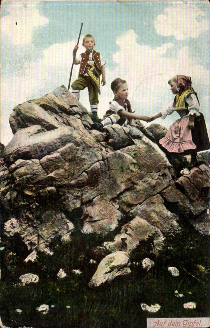 CPA Enfants Auf dem Gipfel
