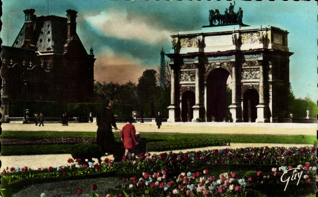 Paris CPA Place et arc de triomphe du Carroussel