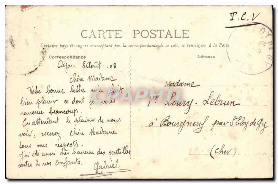 Dijon CPA La Bourse du commerce et Eglise Saint Michel — Rückseite
