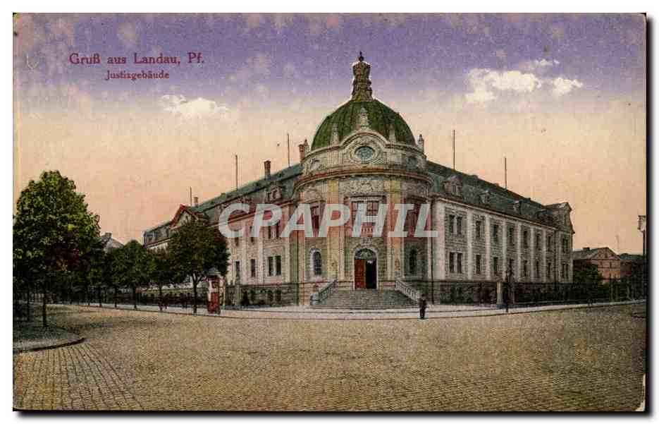 Allemagne CPA GRuss aus Landau Justizgebaude