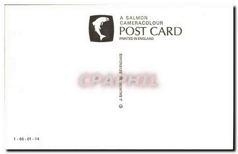 Südwestportal, Canterbury Cathedral — Verlag J. Salmon Ltd, Seriennummer 1-65-01-14 — Rückseite