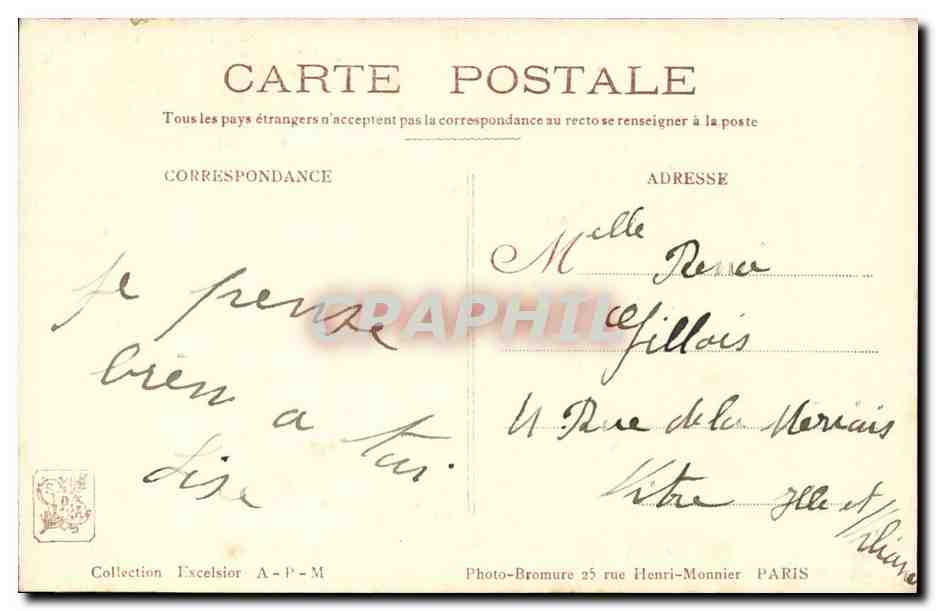 CPA Salon des Af 1910 E Conche Misere — Verso