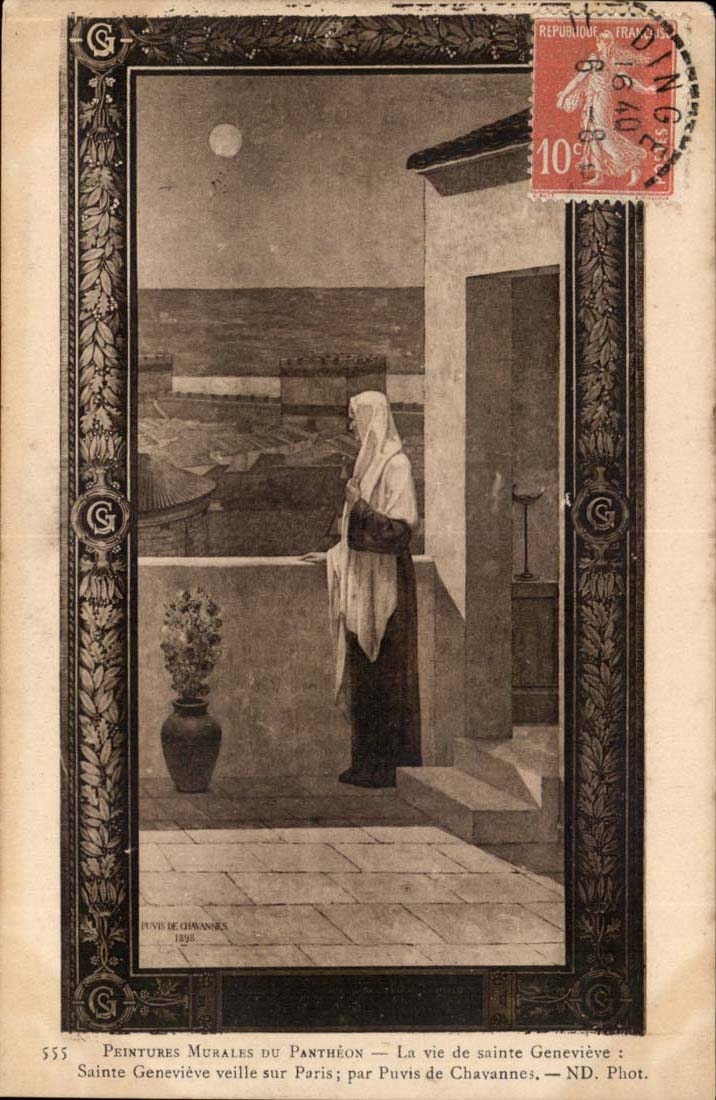 CPA Peintures murales du Pantheon (Paris) La vie de Sainte Genevieve par Puvis de Chavannes