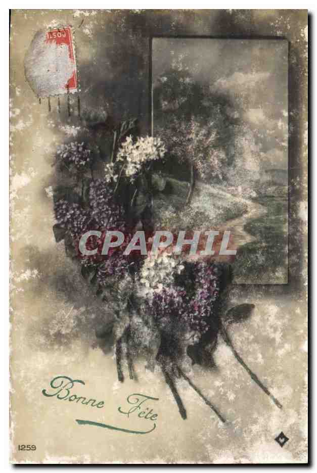 CPA FAntaisie Bonne Fete Fleurs
