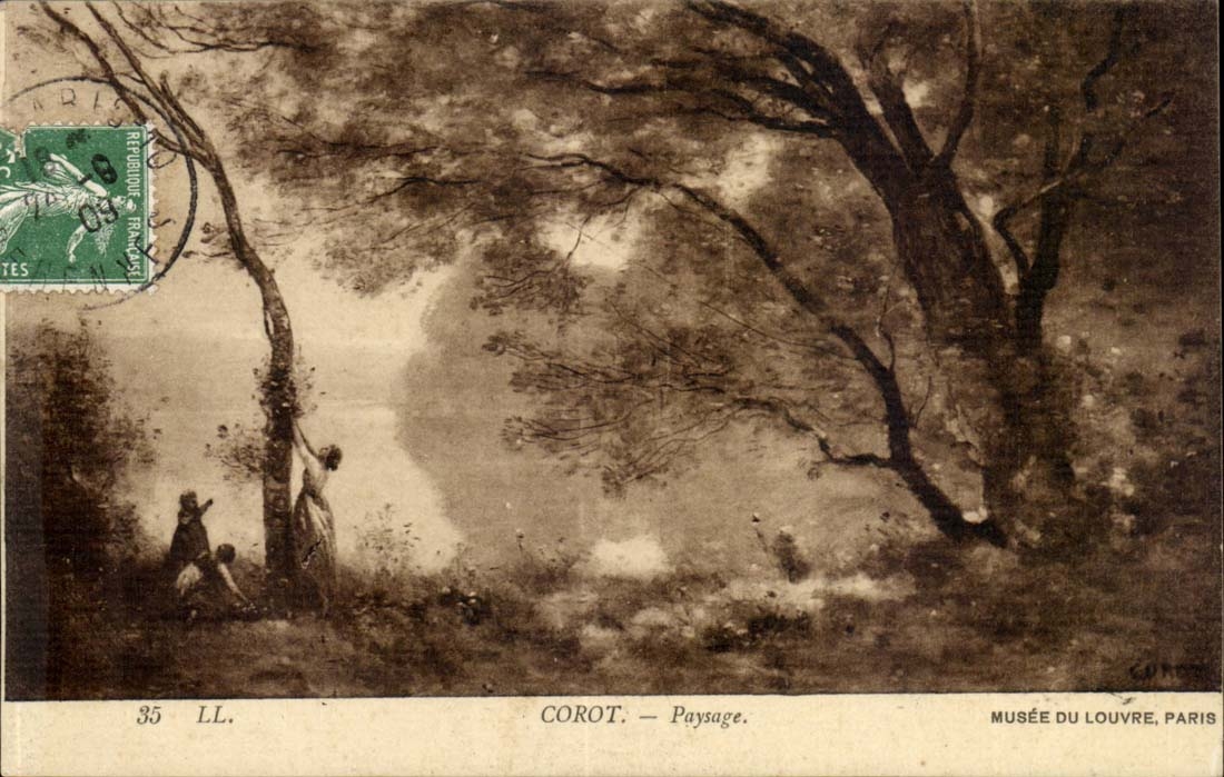 CPA Corot Paysage Musee du Louvre Paris