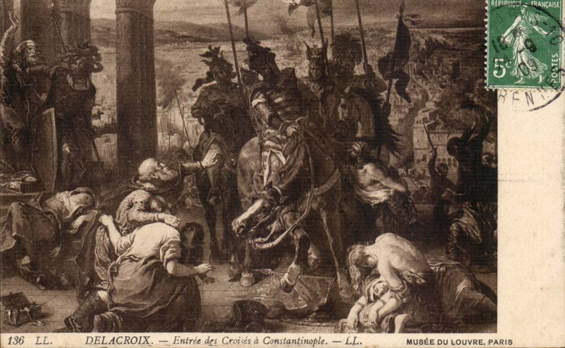 CPA Delacroix Entree des CRoises a Constantinople (Istanbul Turquie Turkey) Musee du Louvre Paris 