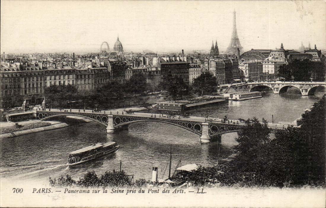 Paris CPA Panorama sur la Seine pris du pont des Arts