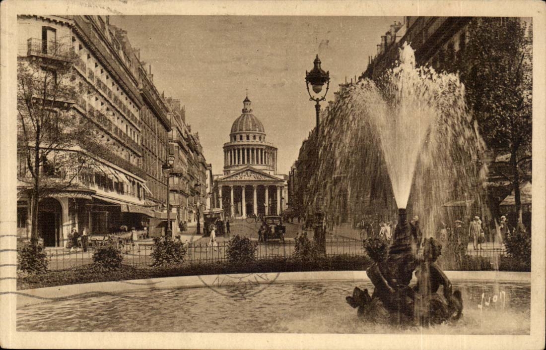 Paris CPA Place Edmon Rostand Rue Soufflot et Pantheon