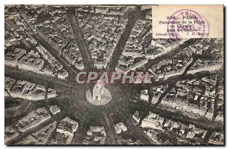 Paris CPA Panorama de la place de l'Etoile