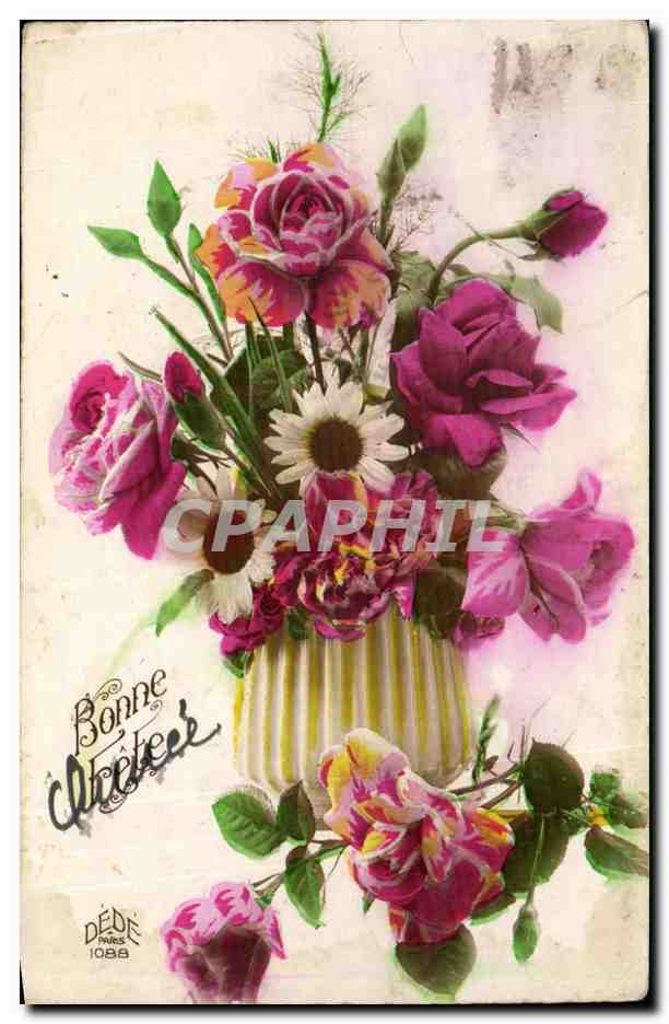 CPA Fantaisie Bonne fete Fleurs