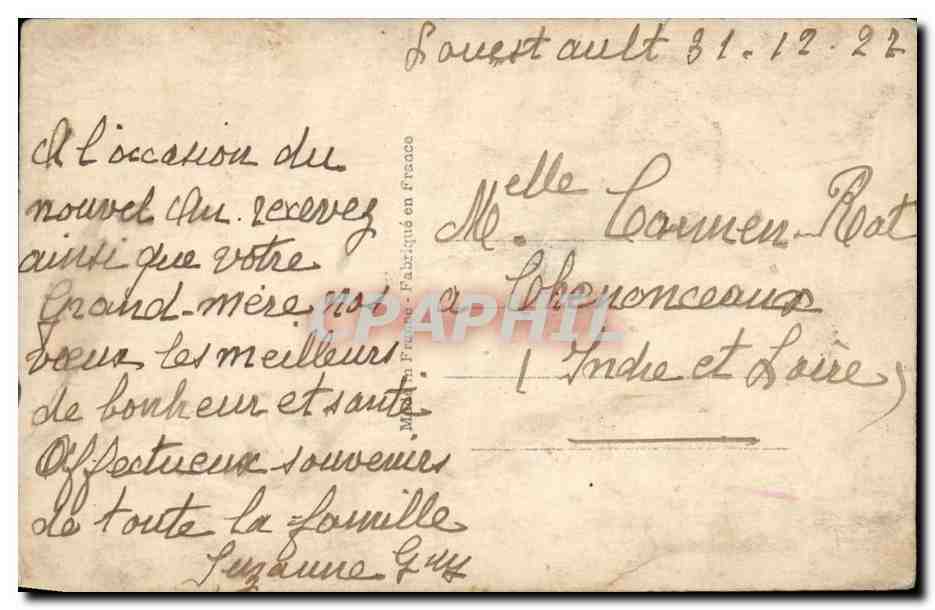 CPA Fantaisie Bonne fete Fleurs — Rückseite