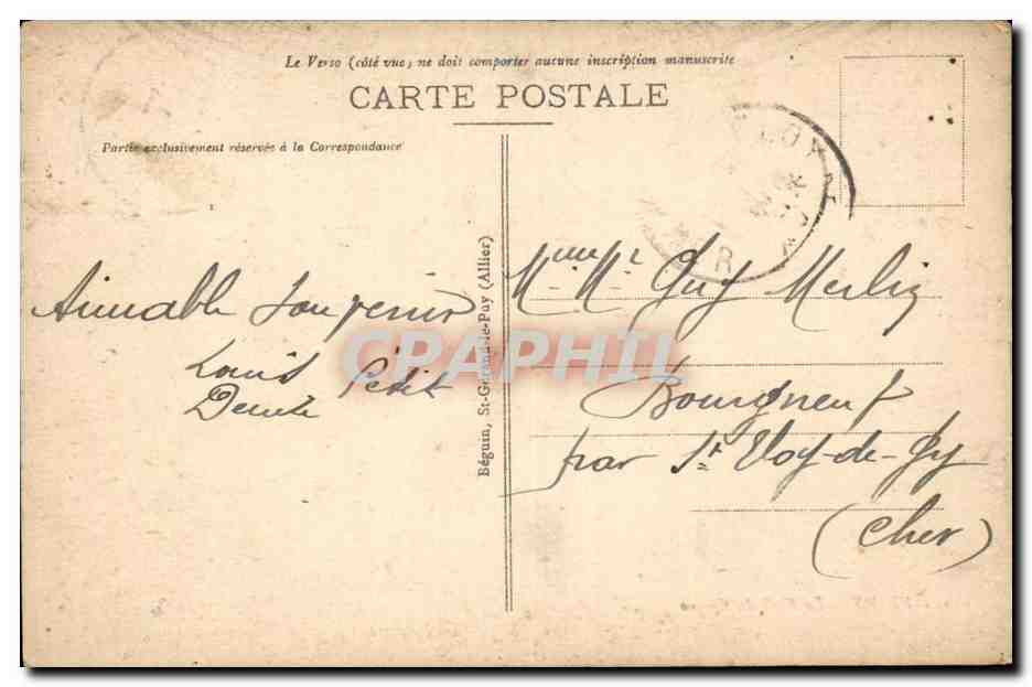 Vichy CPA Le ahgll du casino — Rückseite