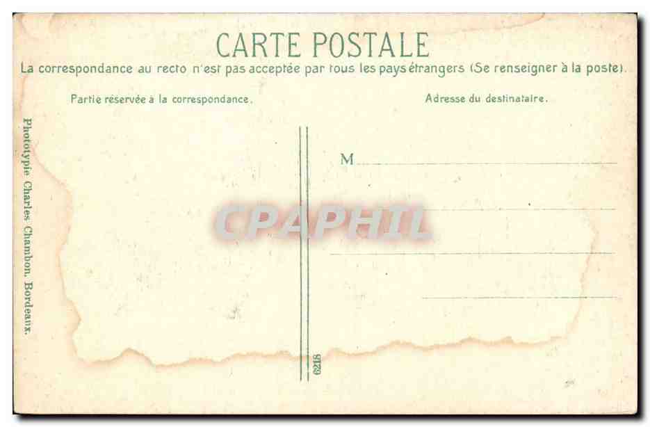 Bordeaux CPA La grosse cloche  — Verso