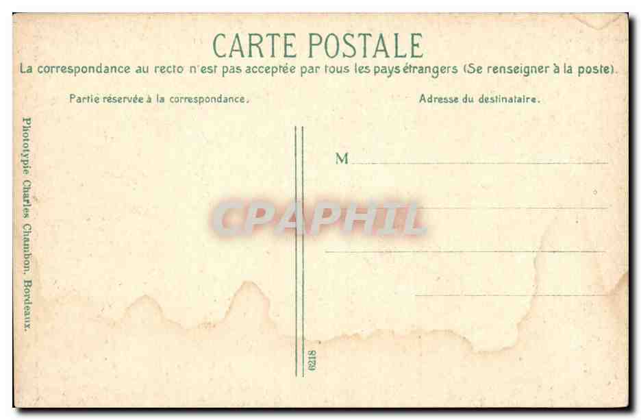 Bordeaux CPA La grosse cloche  — Verso
