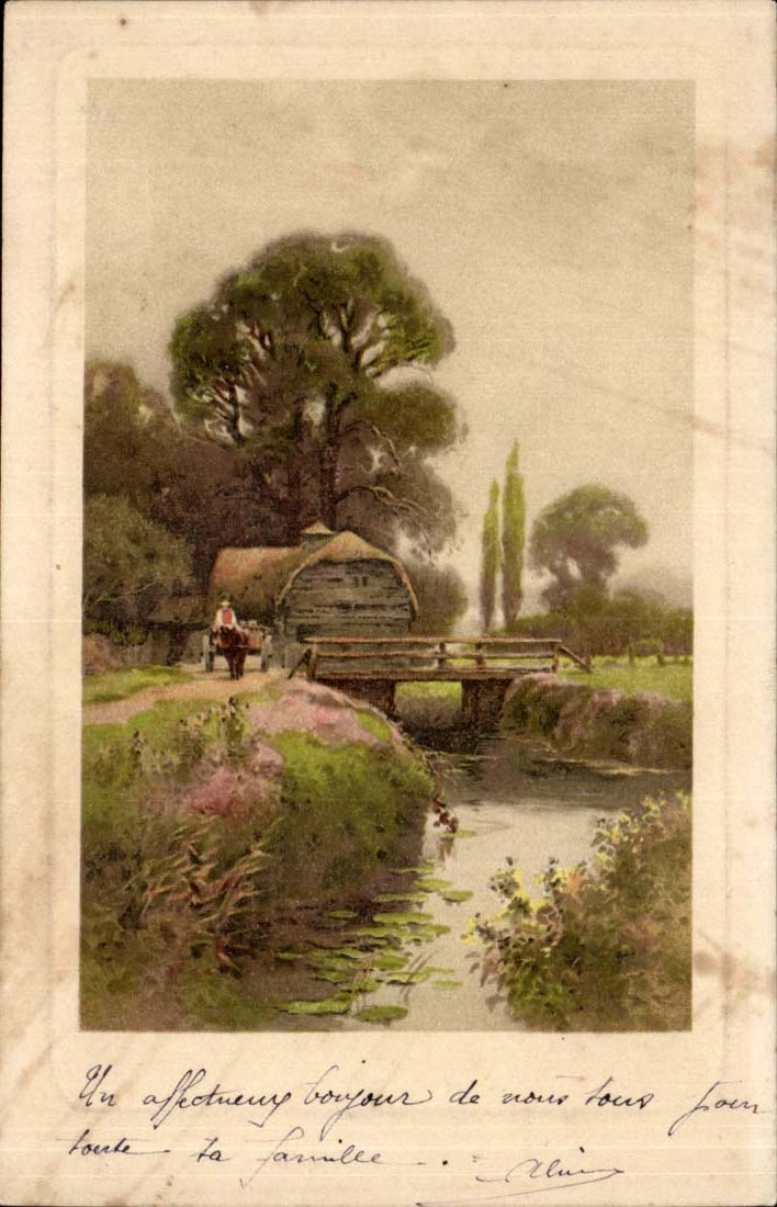 CPA Fantaisie Paysage de campagne