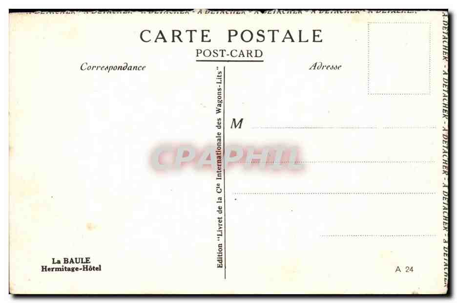 La Baule CPA Hermitage Hotel — Rückseite