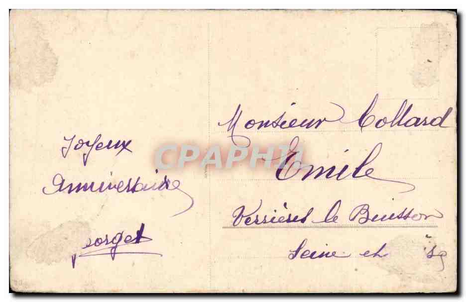 CPA Fantaisie Anniversaire Fleurs — Rückseite