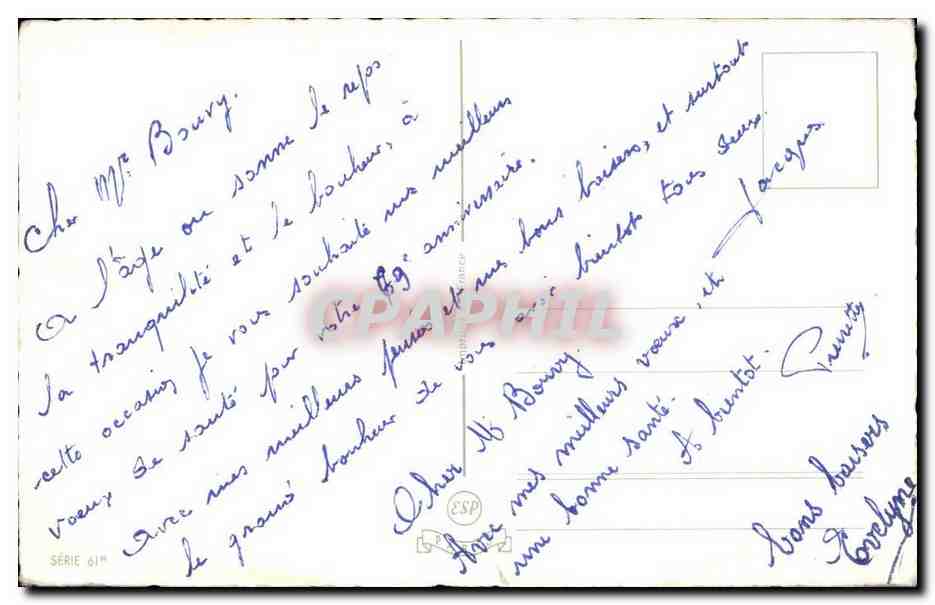 CPA Fantaisie Anniversaire Fleurs — Back