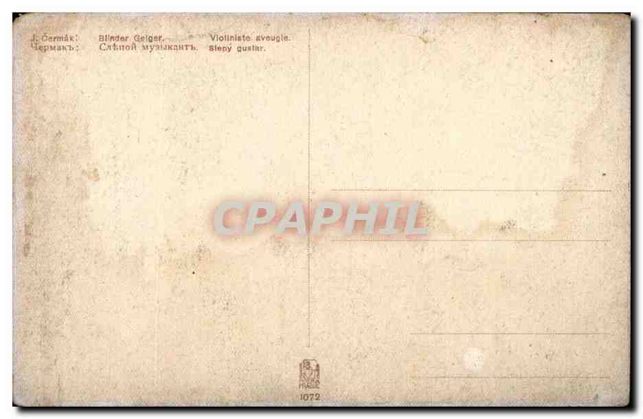 CPA Violoniste aveugle (violon) — Verso