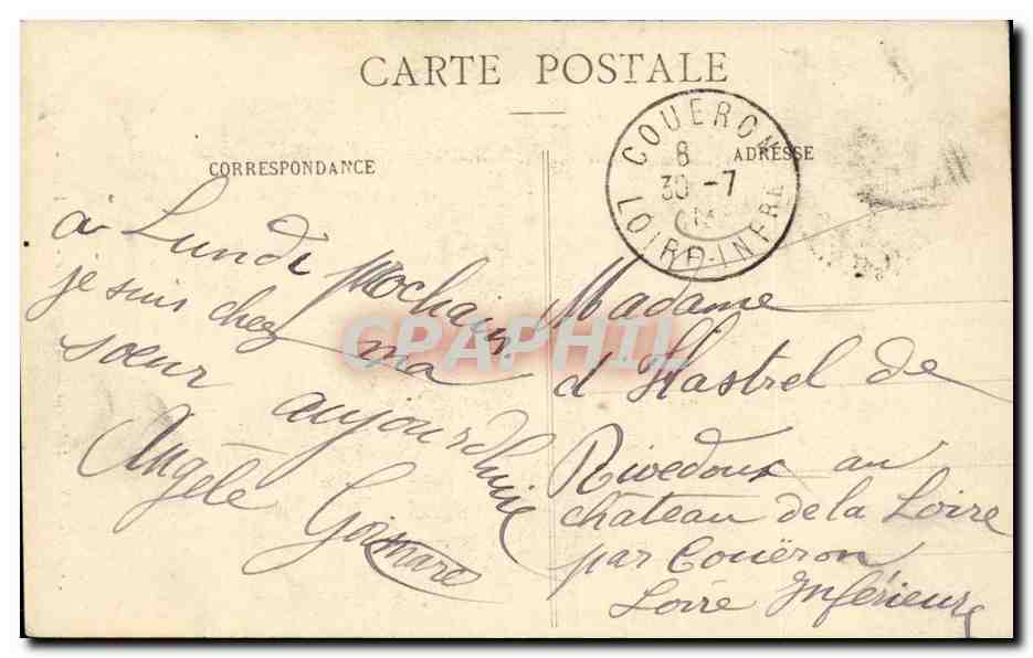 Angers CPA Interieur de la cathedrale La Chaire — Rückseite