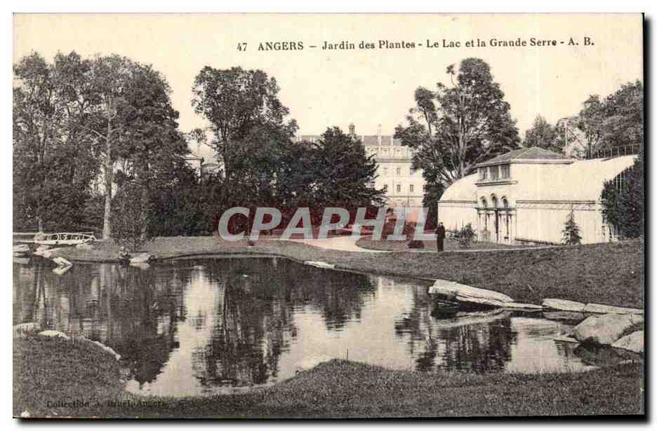 Angers CPA Jardin des plantes Le lac et la grande serre