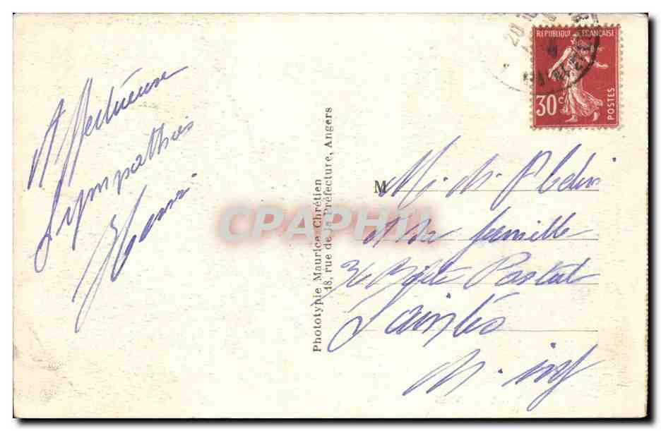 Angers CPA Un beau coin du jardin des plantes — Verso