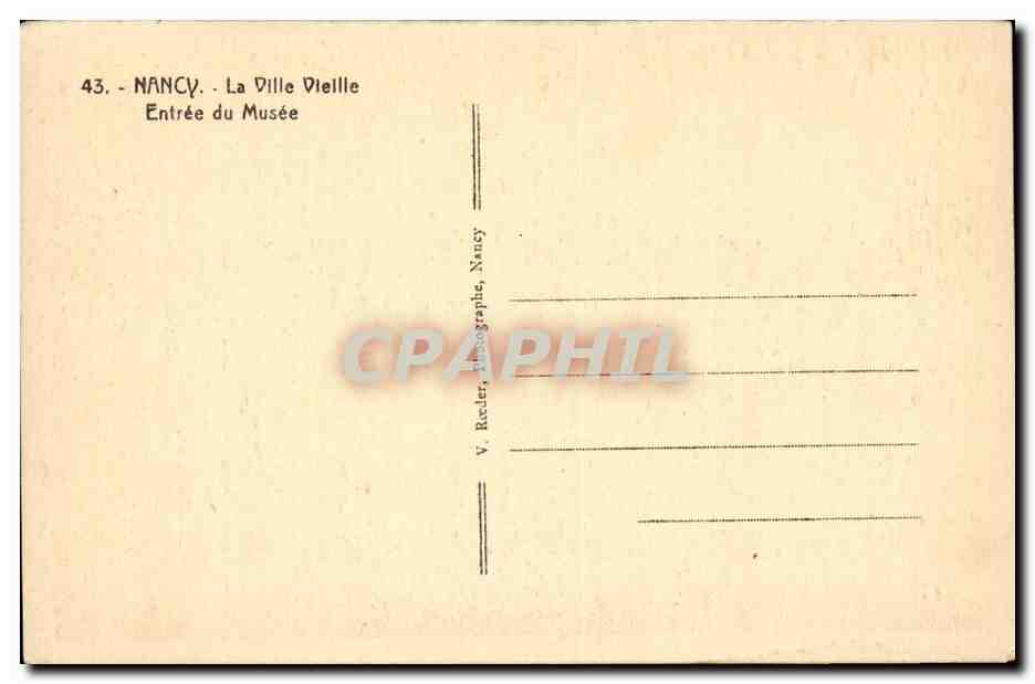 Nancy CPA La ville vieille Le musee — Verso