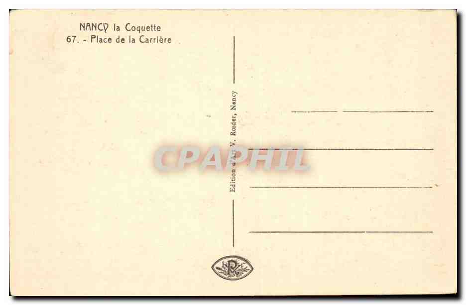 Nancy CPA Place de la carriere — Verso