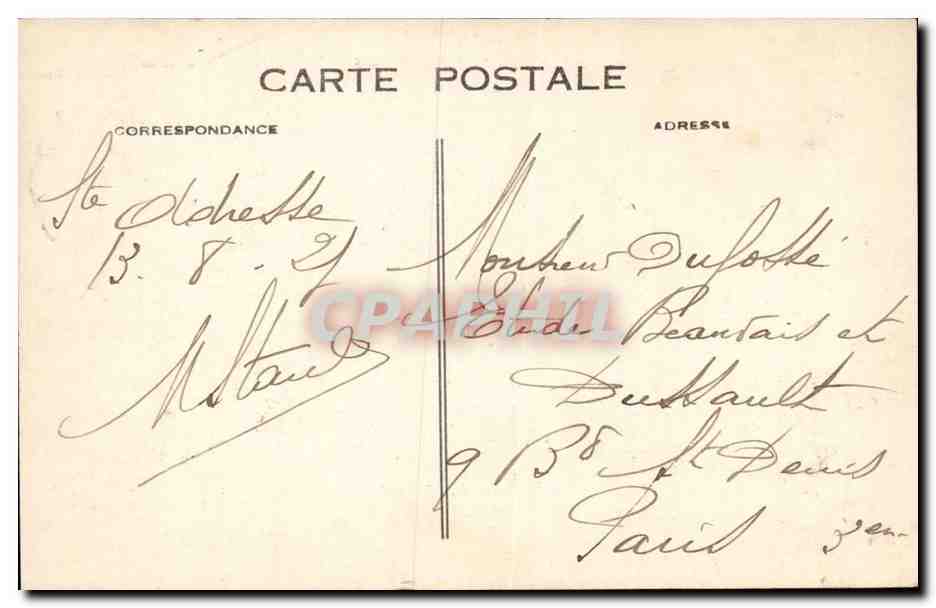 Sainte Adresse CPA La falaise et l'hotellerie — Rückseite