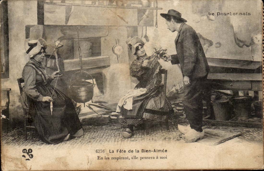 CArte collee La fete de la bien aimee Bourbonnais Vichy Le casino Vue d'ensemble