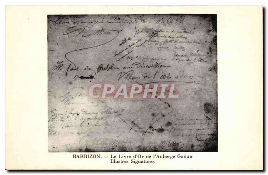 Barbizon CPA Le livre d'or de l'auberge Ganne illustres signatures