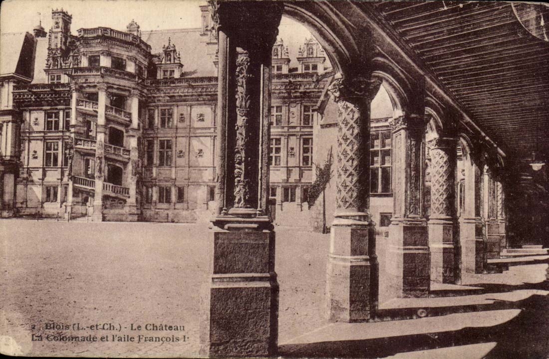 Blois CPA Le chateau la colonnade et l'aile Francois 1er