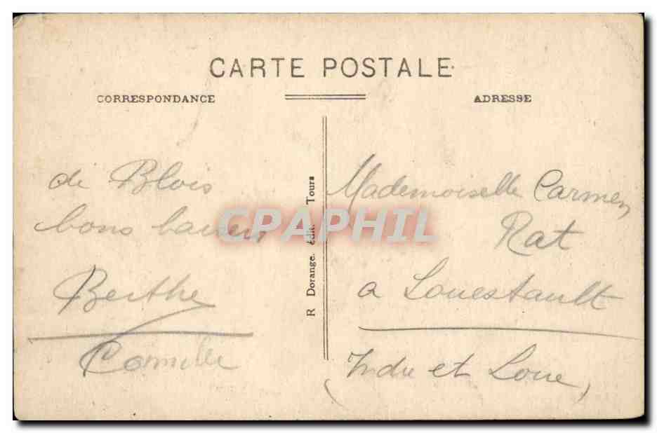 Blois CPA Le chateau la colonnade et l'aile Francois 1er — Verso