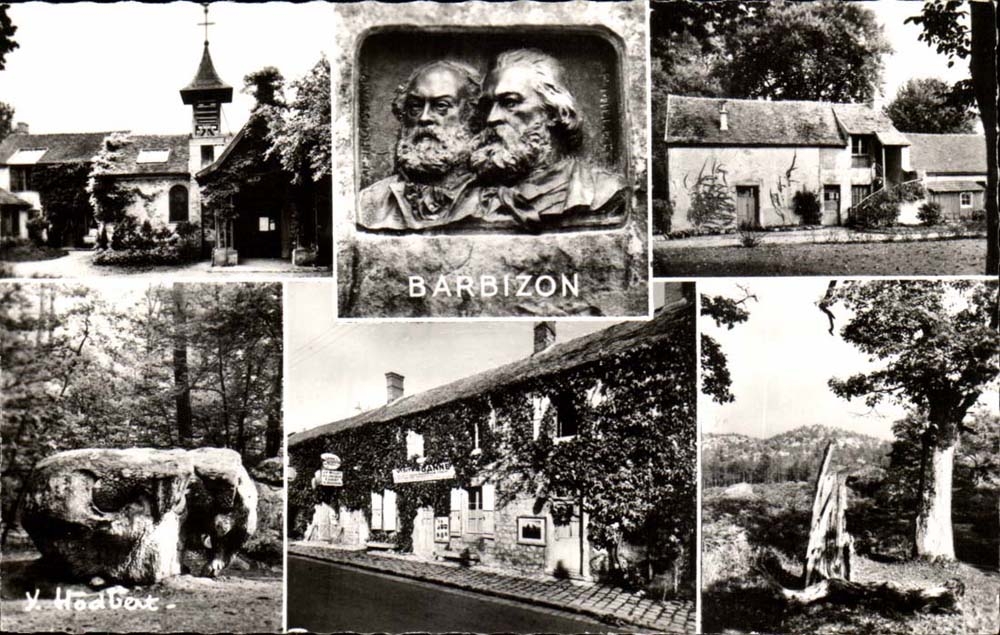 Barbizon CPM La chapelle et l'atelier Rousseau Les bustes de Millet et Rousseau