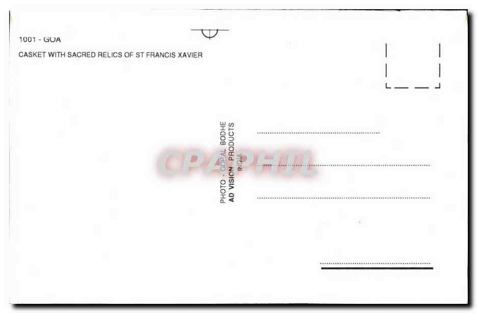 Casket with Sacred Relics of St Francis Xavier — Gua — Photo Ad Vision Products — Verso