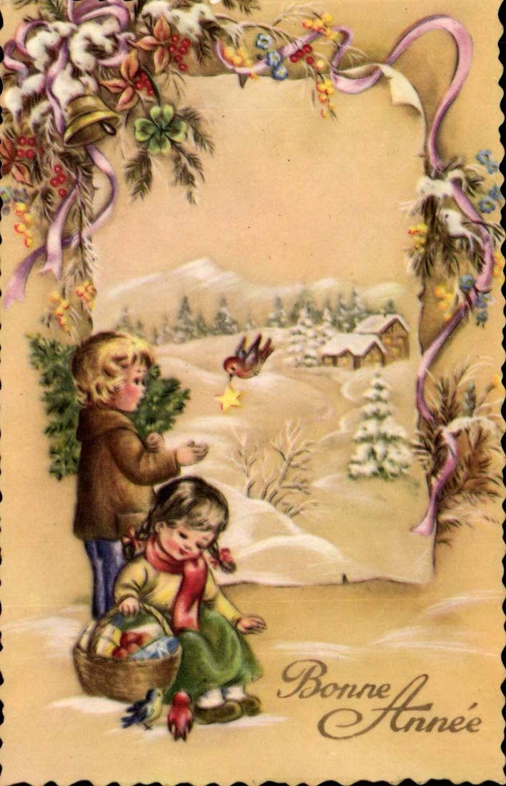 CPA Fantaisie Bonne annee Enfants
