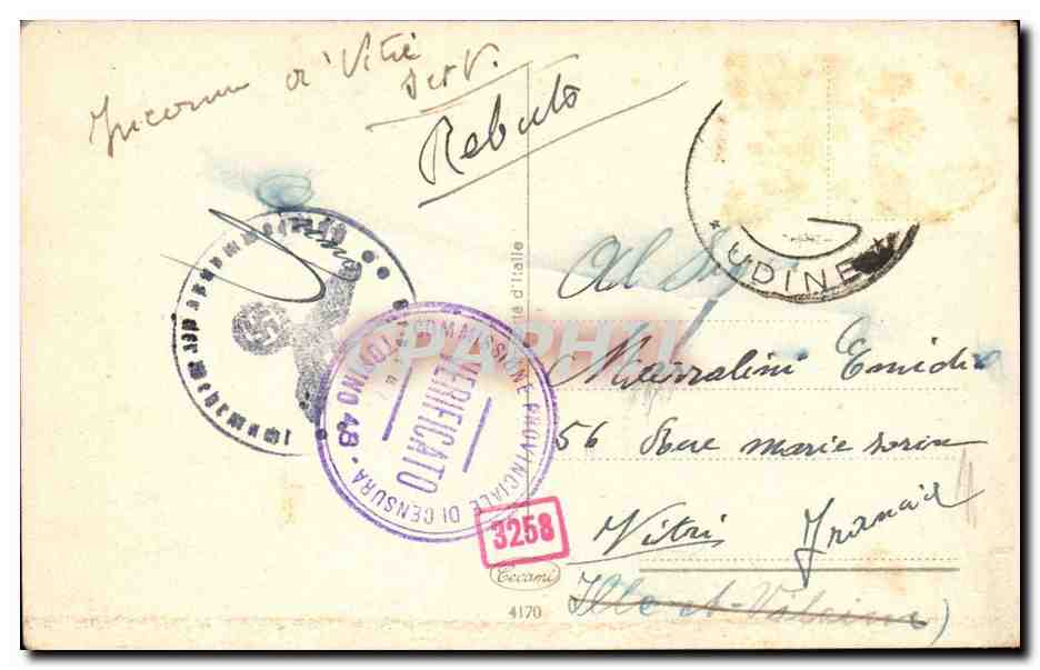 CPA FAntaisie Bonne annee Buon natale moutons Berger  — Verso