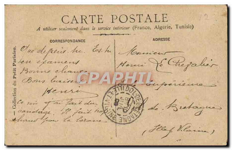 CPA FAntaisie Femme Le chant patriotique La MArseillaise Marianne — Verso