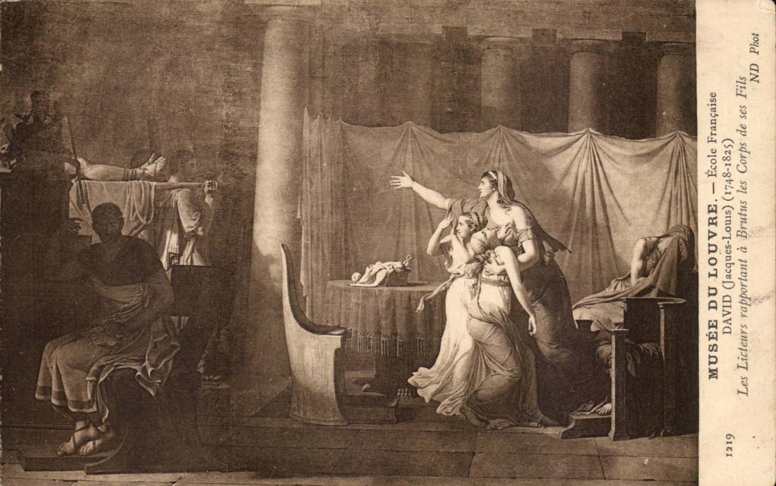 Musee du Louvre CPA Ecole francaise David Les Licteurs rapportant a Brutus les corps de ses fils