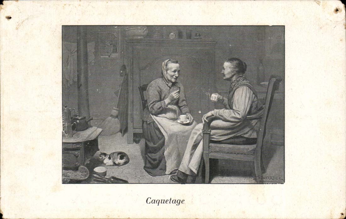 CPA FAntaisie Caquetage Femmes + pub Quinquina Valsa Docteur Ropert