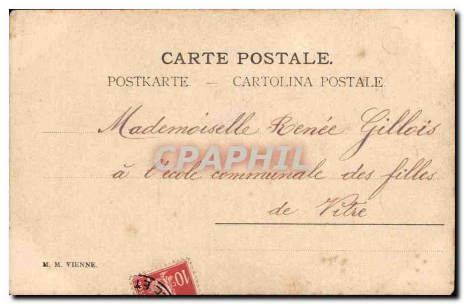 Jeune femme en chapeau orné — Vœux de Bonheur — R. Haussan, n° de série non visible — Reverso