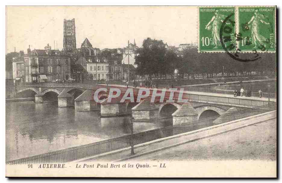 Auxerre CPA Le pont Paul Bert et les quais