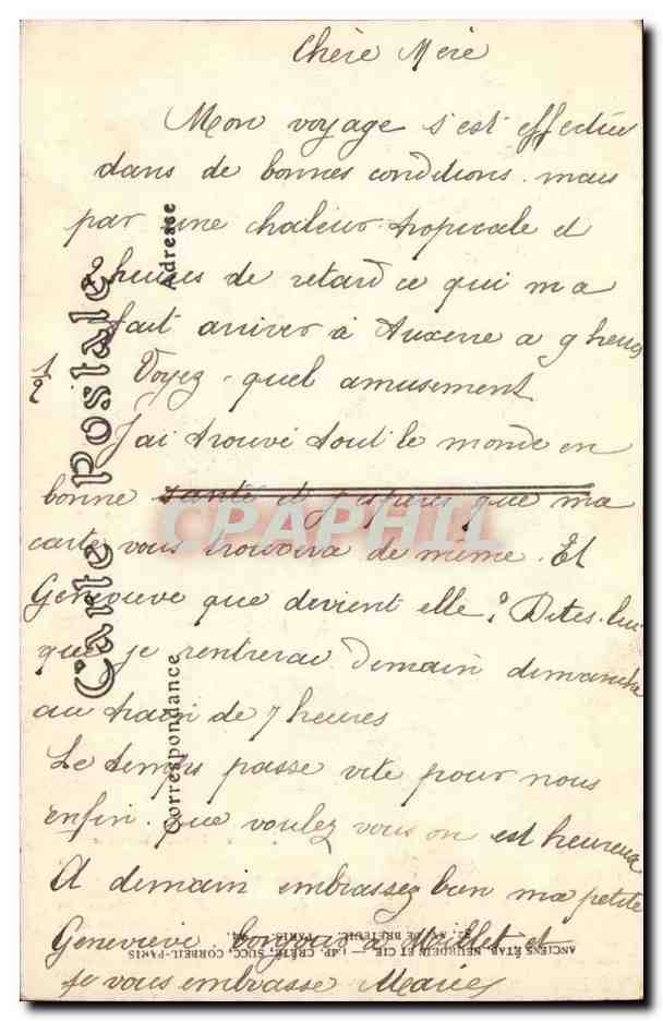 Auxerre CPA Porte Eglise St Pierre — Verso