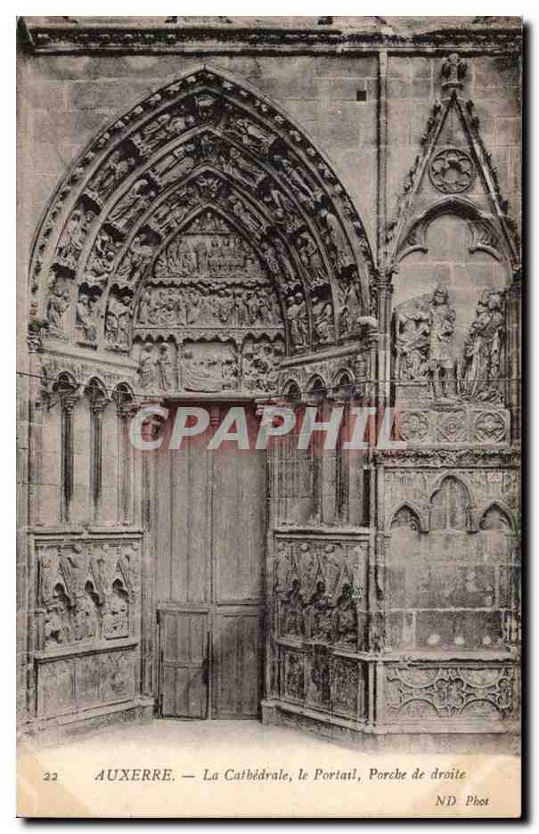 Auxerre — La Cathédrale, le Portail, Porche de droite — ND Phot