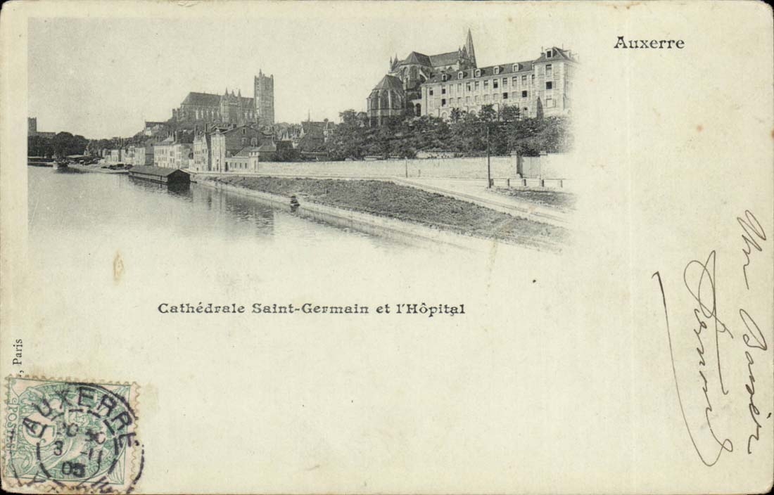Auxerre CPA Cathedrale Saint Germain et l'hopital